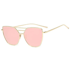 Rose Gold Pink Mirror Sunglasses