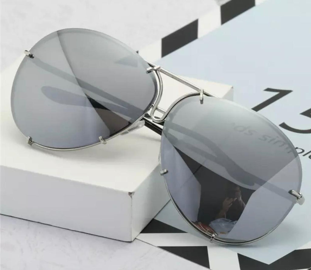 Silver  Aviator Sunglasses