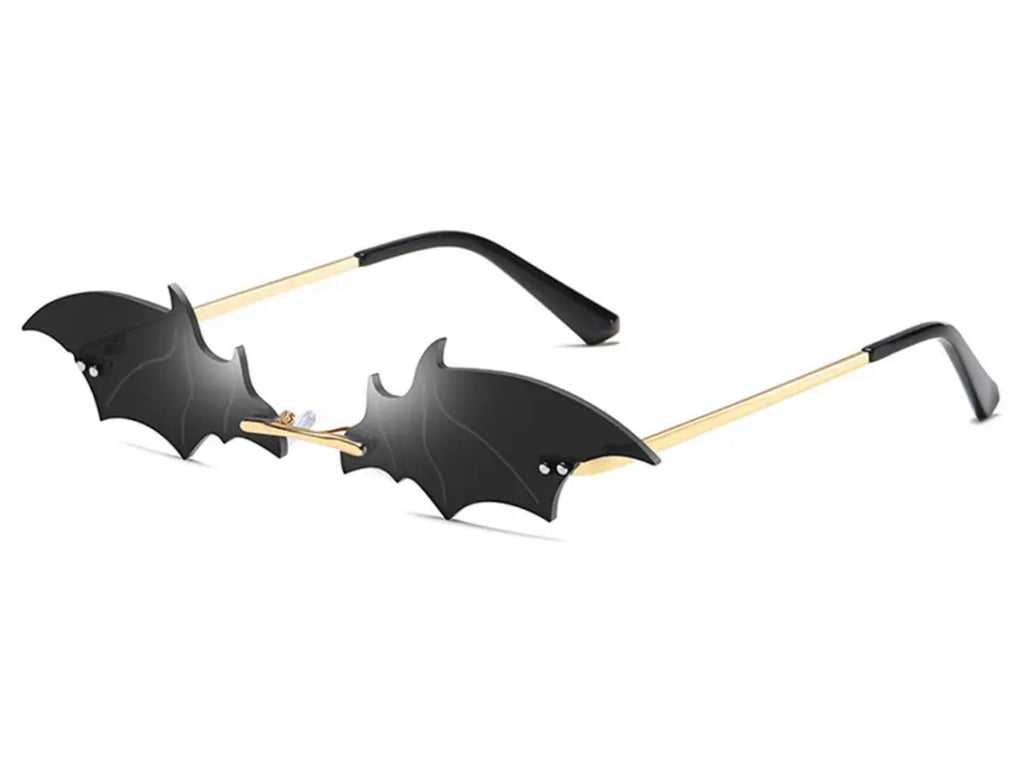Bat print luxury Metal Frame sunglasses