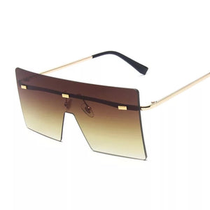 Rimless Brown Sunglasses